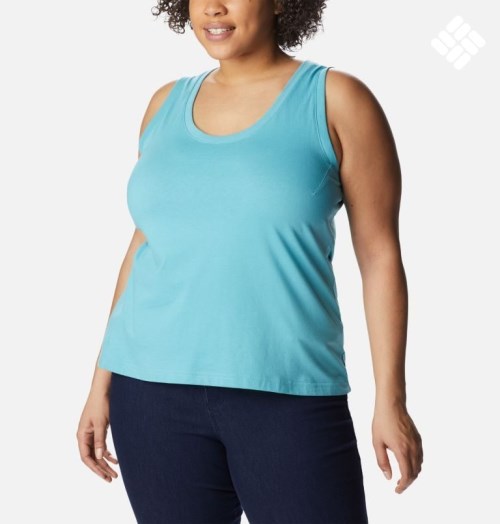 Women's Columbia Sapphire Point Tanks Turquoise | Plus Size CA-CAC03